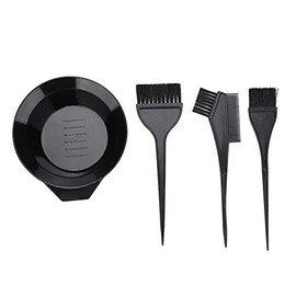 Kit de pinceles y cepillos para el cabello de 4 piezas para teñir el peinado Color de belleza Set de peine para profesionales Herramienta de resaltado negro