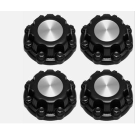 WubingH 4 pcs for 2000-08 Chevy 2500 Truck Van 16" 8 LUGS Black Wheel Center Cap (Matte Black Silver)