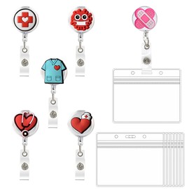 Badge Holder Nurse Badge Holder Badge Retractable Retractable Reel Jojo Clip Extendable Doctor Nurse Teacher Caricature for Name Badge ID Yo-Yo