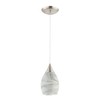 Glassland Pendant Lighting, 1 Light Mini Pendant Light in Brushed