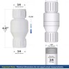 Midline Valve PVC Inline Check Valve for Backflow Prevention 3/4''