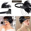 JUSTUSNX Gatsby Feather Crystal Headband, 1920s Flapper Headband Rhinestone Headband