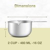 BERYLER 1PCS 2Cup (480ml, 16oz) Single Measuring Cup, Etched Inner