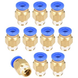TA-VIGOR 6mm Pneumatic Push to Connect Fittings, G1/8 Male Thread Quick Connect Straight Coupler, Air Line Push Fit Connectors for Pneumatic Systems and Air Compressors, 10Pcs
