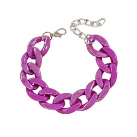 KZL 70s 80s Neon Chunky Statement Acrylic Bracelets Vintage Macaron Candy Color Link Bracelet for Women Cosplay Party Costume Accessories-Purple