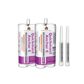 DCP Quickmast Anchor E Concrete Anchoring Epoxy - Two-Part, Dual Cartridge, Fast-Setting Epoxy System for Rebar, Threaded Rods, Crack Repair - Strong Bonding, Durable - 20.2 fl oz. - 2 Pack