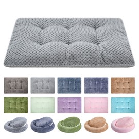 Fuzzy Deluxe Pet Beds, Super Plush Dog or Cat Beds Ideal for Dog Crates, Machine Wash & Dryer Friendly (15" x 23", S-Grey)