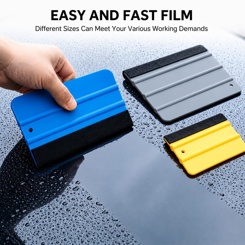 Felt Squeegee for Vinyl, 3 PCS Small Vinyl Squeegee Scraper