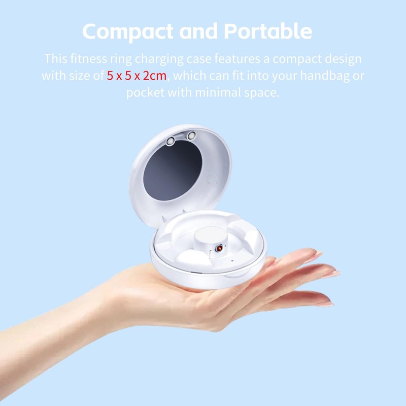 Smart Ring Charging Case Magnetic Charging Compartment Compact Box Portable