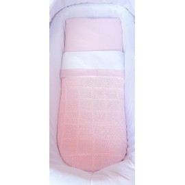 ANDY & HELEN - Summer Cotton Thread Blanket with Squares for Cradle, 29.5x35.4 inches, Rosa (Pink)