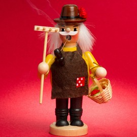 Sikora RM-C Wooden Incense Smoker, Various Designs, Colour / Model: C04 Yellow - Gardener, Size: Height approx. 13.5 cm