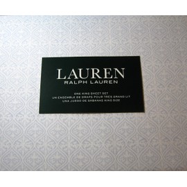 Lauren 4 Piece King Size Medallion Print Sheet Set Light Blue and White 100% Cotton