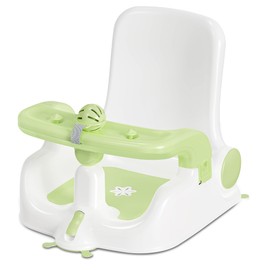 Obee Odee Baby Bath Seat with Sitting & Lying 2 Modes, 3-Speed Adjustment, Powerful Suction Cups, Infant Bathtub Chair with Washable Pillow, Folding and Hanging(Tea Green)