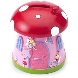 Mousehouse Gifts - Princess Mushroom House Piggy Bank, Mushroom Money Box for Children