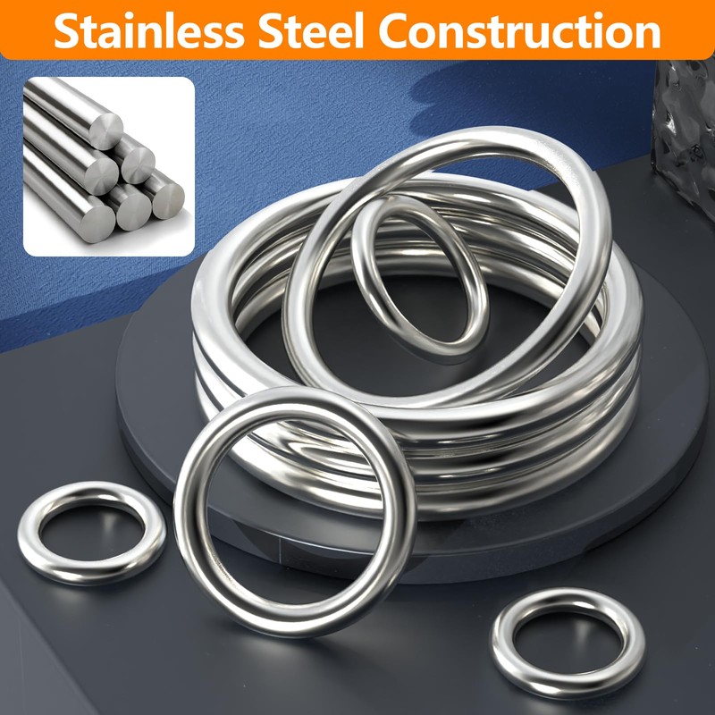 BEYOURD 2 inch Metal O Rings, Stainless Steel Round Ring