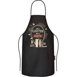 RAHMENLOS Barbecue Apron Cooking Apron Kitchen Apron as a Gift for Gardeners: Mein Garten Meine Gesetzze - Pure Cotton