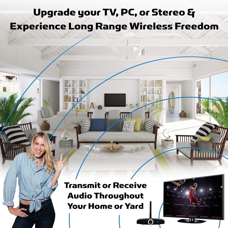 Long Range Bluetooth Transmitter or Receiver, Audio Only for TV