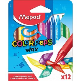 Maped Crayons Colour’Peps Wax, 12 Pieces, M861011
