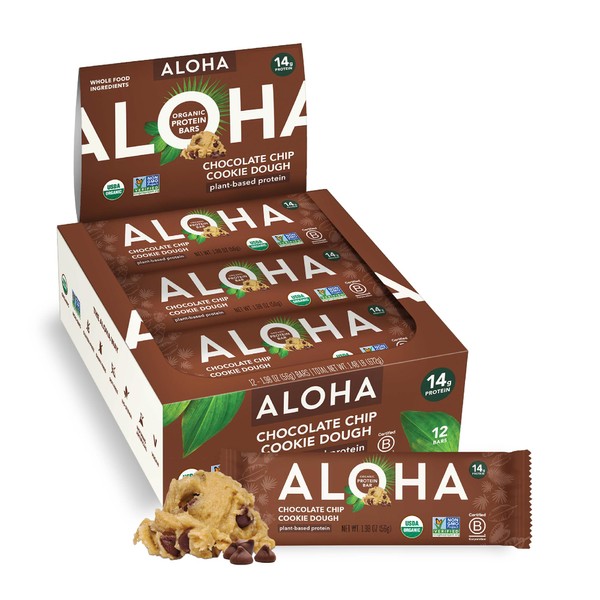 ALOHA Aloha Organic Plant Based Protein Bars Chocolate Chip Cookie