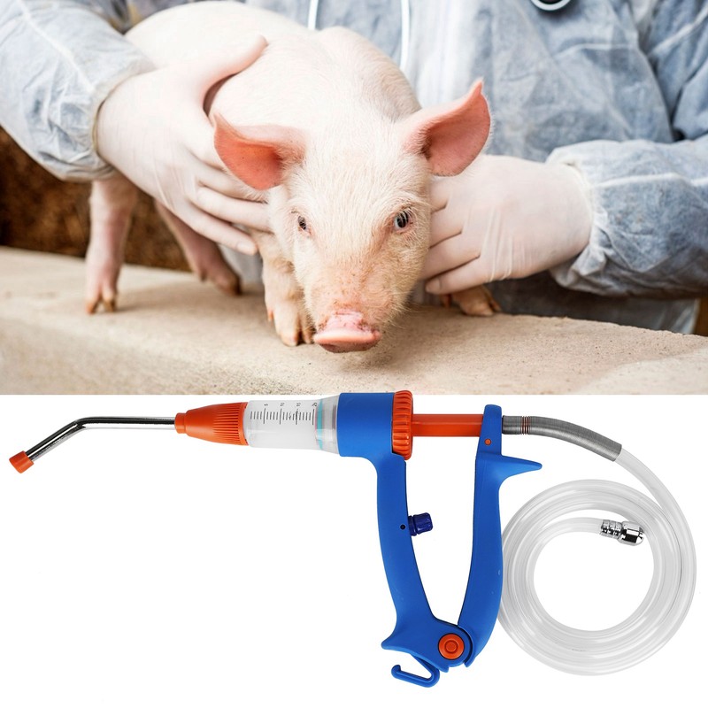 20ml Adjustable Continuous Vaccine Injector Automatic Feeding Injection Tool Veterinary