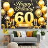 BlissYard Happy 60th Birthday Banner 71x43 Inch 60th Birthday Decorations