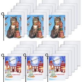 Sublimation Blanks Garden Flags Set of 36,DIY Lawn Garden Flag Polyester Banners 12 x 18 Inches Blank Yard Flags,Polyester Blank Flags for Heat Press for Indoor Outdoor Garden Decoration