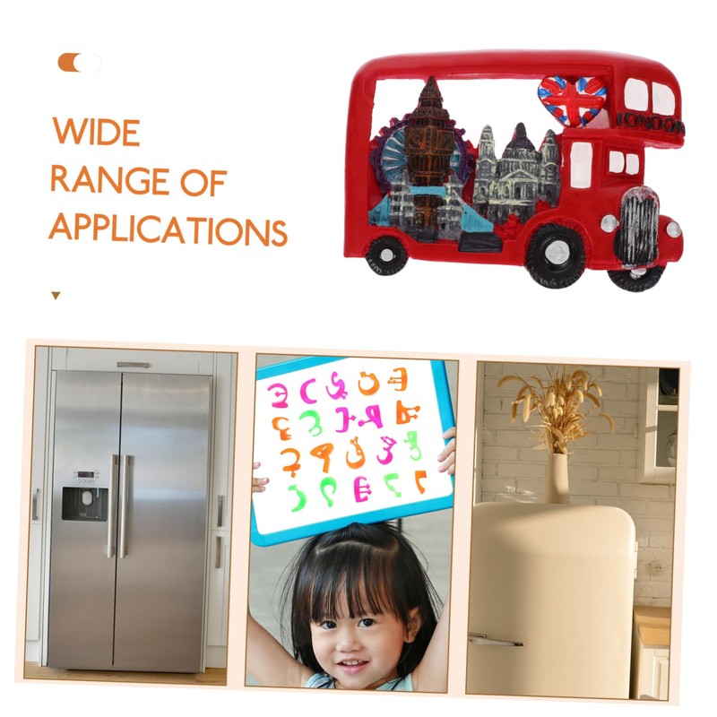 Ciieeo Bus Shaped Fridge Magnet Creative Resin Refrigerator Decor for