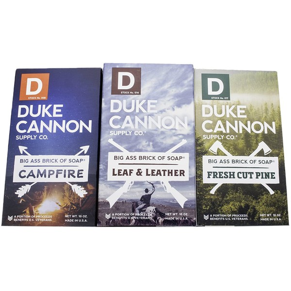 Duke Cannon Supply Co. - Great American Frontier Men's Big Brick of Soap Set (3 Pack Assortment 10 oz) Superior Grade Soap Bar With Unique, Outdoor, Masculine Outdoor Scents