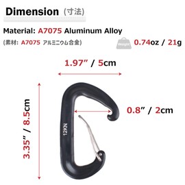 Azarxis 12 kN Carabiner Clips, 4 Pack Heavy Duty Carabiners Clip Rated 2697 LBS Lightweight for Hammock, Camping, Hiking, Backpack, Dog Leash, Gym (Blue)