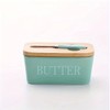 Domini Large Butter Dish,Ceramic Butter Dish with lid and knife,