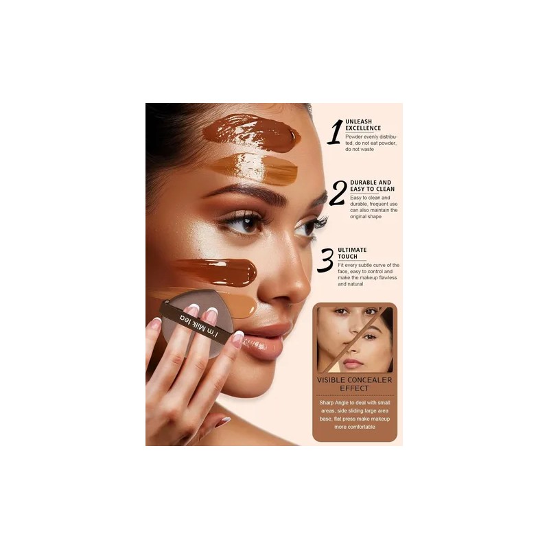Juego De 50 Borlas De Maquillaje En Polvo De Doble
