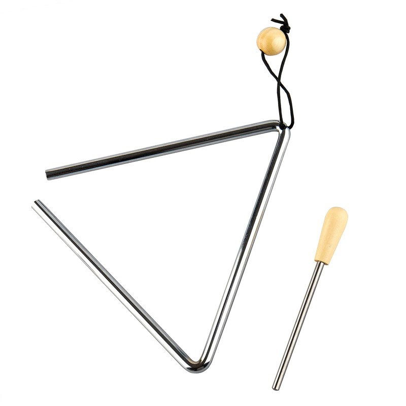 Triangle Hand Percussion with Striker,Rhythm Steel Triangles Music Instrument (7