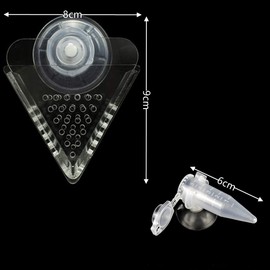 FZLANQ 2Pcs Transparent Fish Feeders Acrylic Red Worm Feeders Acrylic Shrimp Food Feeding Cup with Suction Cup for Brine Shrimp Food Feeding Cup