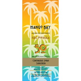 Mango Bay Sunscreen Spray SPF 50 Kids | Vegan, Broad Spectrum UVAUVB - Octinoxate & Oxybenzone Free, Water Resistant, Reef Friendly, ParabenPaba-free 6fl Oz - 170g, 682863719192
