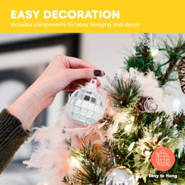 Kicko Mirror Disco Ball Ornaments - 30 pcs - Hanging Disco Ball for Decor - Ideal for Events, Parties and Christmas - Reflective Mirrored Surface for Vibrant Room - 90's Party Decoration Accessories