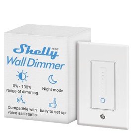 Shelly Plus Wall Dimmer UL | WiFi Smart Wall Dimmer Switch | Home Automation | Bluetooth Gateway | Compatible with Alexa, Home Assistant & Google | No Hub | Timer Schedule | Dimmable Lights