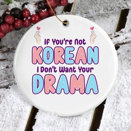 SODAVA - Funny K-Drama Korean Drama Ornament Kdrama Ornament Kdrama Christmas Ornament K-Drama Lover Thank You, Appreciation Gifts for Coworkers, Xmas Ornaments Ceramic Ornaments