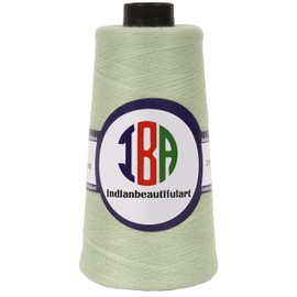 IBA Indianbeautifulart All-Purpose Sewing Thread 5000 Yard Spools 100% Spun Polyester Cone Connecting Serger Thread For DIY Crafts, Over Lock, Hand Stitching Pack Of 1 (Mint)