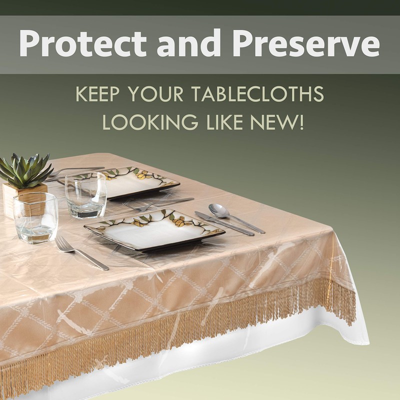 Elaine Karen Clear Plastic Table Cover Protector 100% Waterproof Table