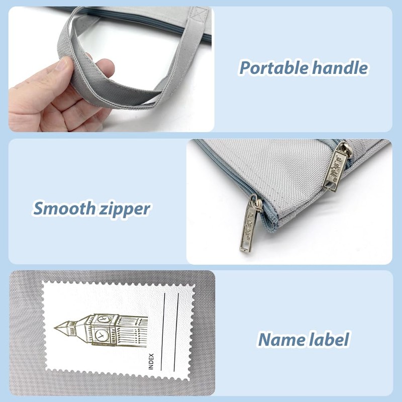 Document Bag A4, 2 Pieces Document Bag Zip Document Bag