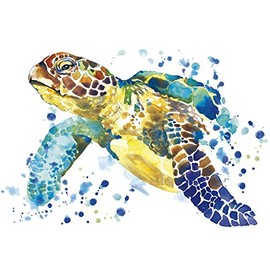 Colour iron-on transfer, DIN A4, turtle, decorate textiles such as T-shirts and bags with iron-on motifs, iron on pictures quickly and easily, DIY textile design