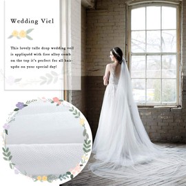 Leiothrix Women's Wedding Veil and Headpieces with Comb 2 Tier Cathedral Veils Bridal Long Veil Hair Accessories (White Ⅱ)