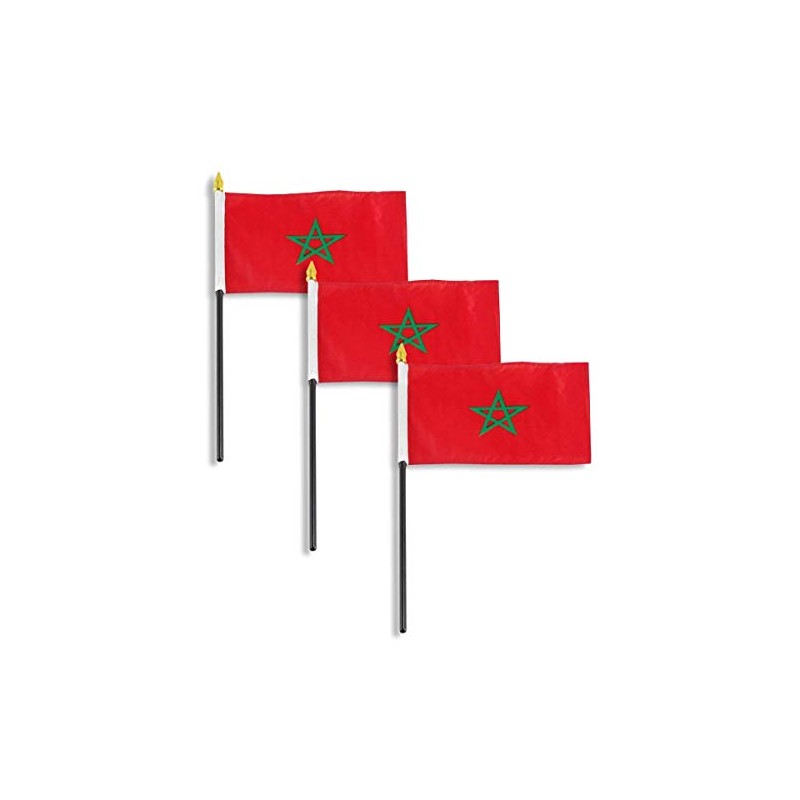 Morocco flag 4 x 6 inch - 3 PK