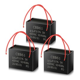 CBB61 ANGEEK 450V AC 3.5UF 50/60HZ Starter Capacitor, AC Motor Capacitor, Suitable for Ceiling Fan, Fan, Cooker Hoods (Pack of 3)