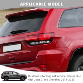 Jimen Compatible with Jeep Grand Cherokee 2014-2020, 4PCS Tail Light Cover Trim Exterior Accessories (Black)