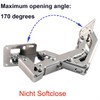 Qrity 2X Pack of Big Kitchen Cabinet Door Hinges Cupboard