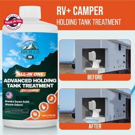 All In One Extra-Strength Black Tank Treatment for RVs - Stronger Liquid RV Toilet Treatment, Eliminates Odor, Liquefies Waste, Prevents Sensor Misreading, CA Compliant (32 oz.)
