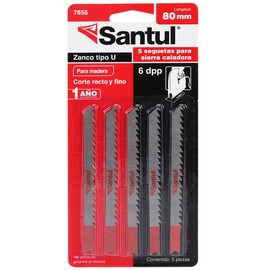 Santul 7855 Juego de 5 Seguetas para Caladora Estándar para Madera Zanco U