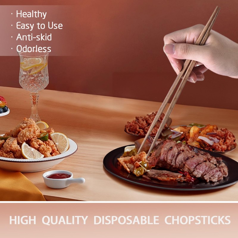 Sbirdbao 100 pairs Disposable Bamboo Chopsticks Separated With Paper Band