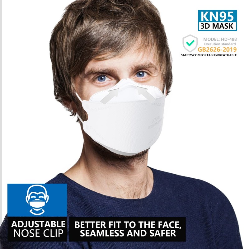 KIMARS KN95 Face Masks 50 Pack, Breathable Comfortable and Disposable